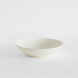 White pasta bowl, shallow round shape