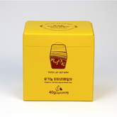 Organic Tartary buckwheat tea box, yellow carton with handle graphic