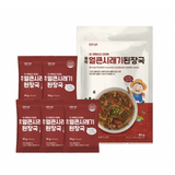 Spicy doenjang soup kit with dried radish leaves, includes red pouches and packet