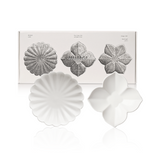 Flower-shaped side dish plates, white, two-piece set in gift box