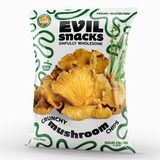 Crunch mushroom chips bag, sour cream flavor, vegan and gluten-free