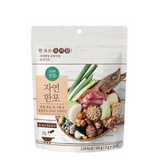 Natural seafood stock pouch showing seafood and vegetable ingredients, 3 g x 20.