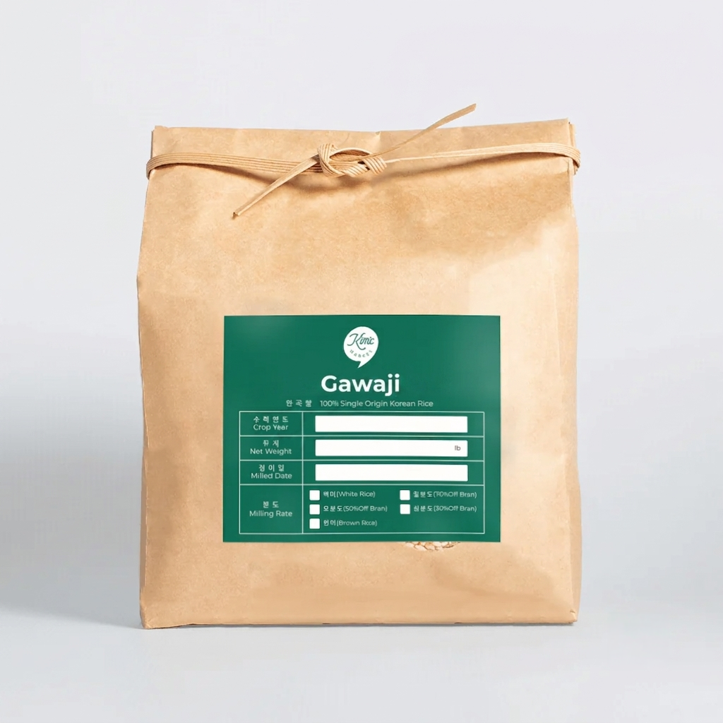 Gawaji Korean rice bag, kraft paper with green label