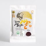 Organic red rice 500 g pouch with printed label