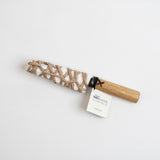 Fruit knife with wrapped twine handle and star details, with paper tag