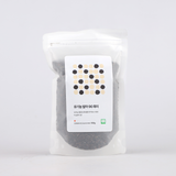 Organic germinated black rice pouch bag with front label, resealable