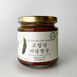 Low-sugar ssamjang jar with brown paste and gold lid, 250g.