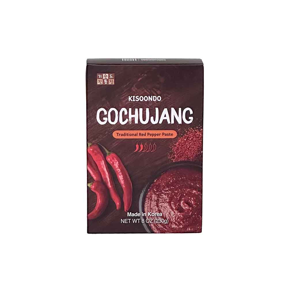Kisoondo gochujang box, Traditional Red Pepper Paste, dark red package