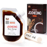 Rice syrup bottle and pouch with Kisoondo Jocheong label