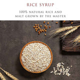 Rice syrup ingredient bowl of pale rice grains with wheat stalks