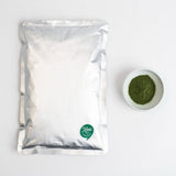 Mugwort powder 500g stand-up pouch with small bowl of green powder