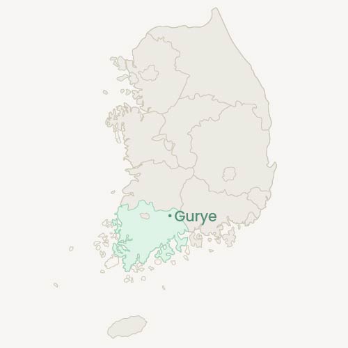 Rice origin map with Gurye highlighted