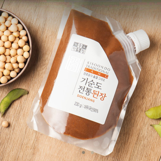 Kisoondo traditional doenjang pouch, 230 g, with printed label