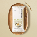 Gluten-free flat rice noodles bag in white packaging with Korean text