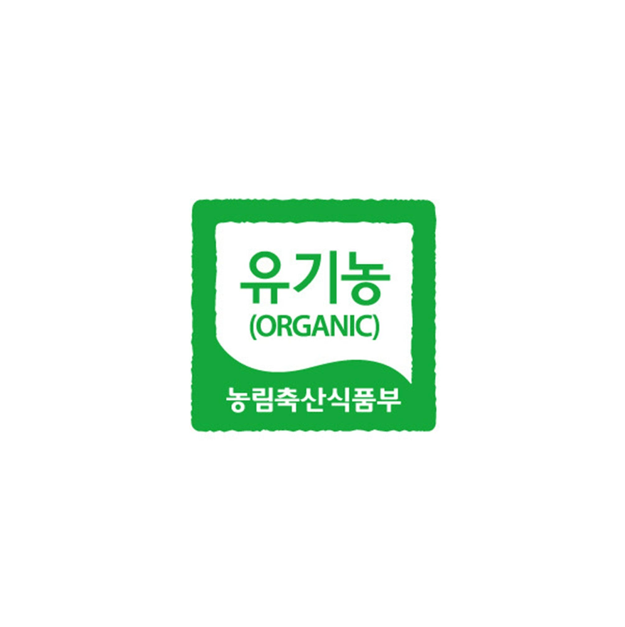 Organic badge for Korean pine nuts, green stamp style