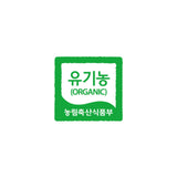 Organic certification sticker in green and white with 'ORGANIC' text