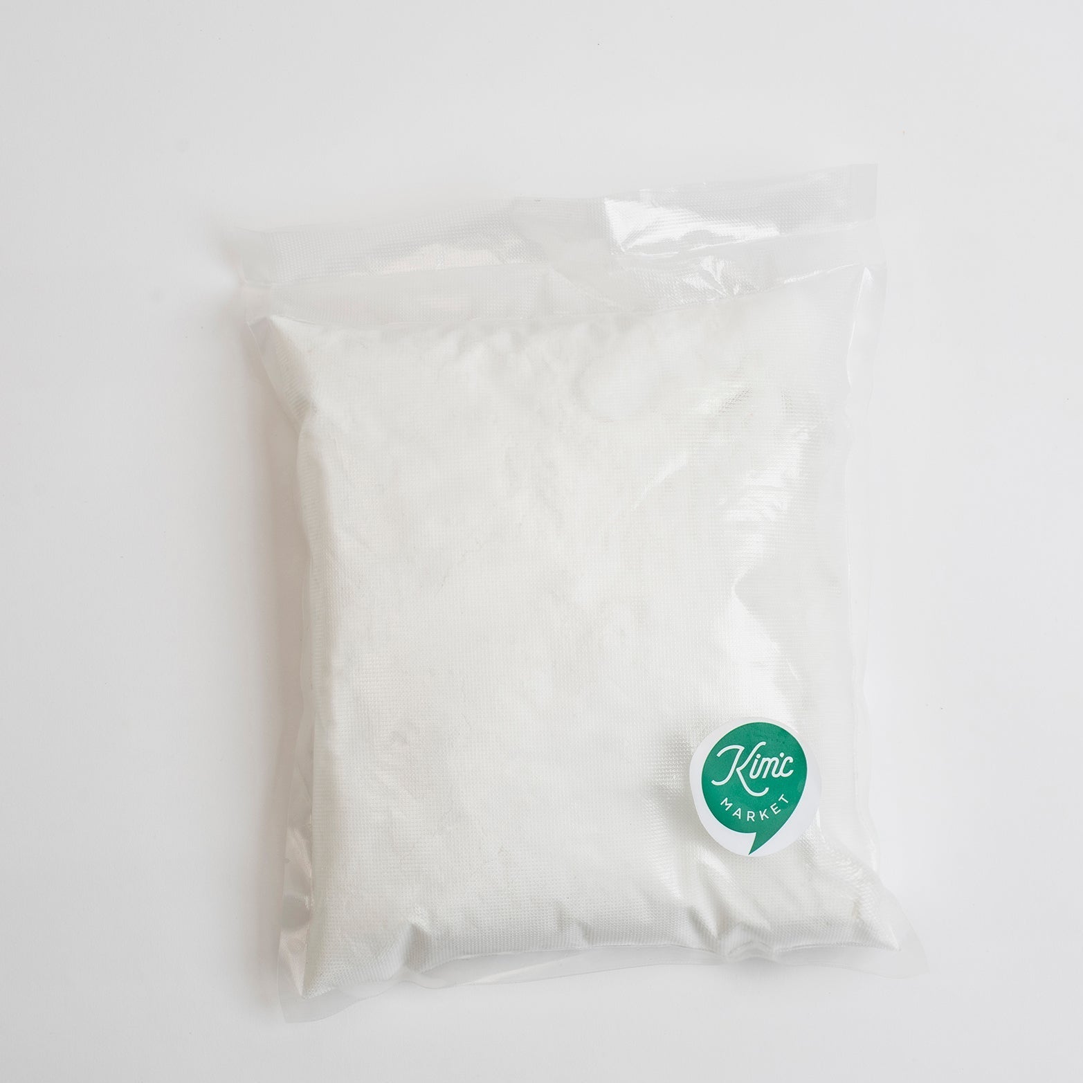 Glutinous rice powder in sealed clear plastic bag, white powder